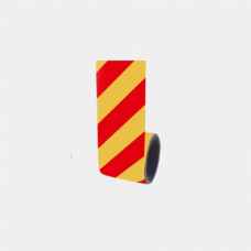 Bandă adezivă reflectorizantă (galben/roșu) — 10cm x 10m